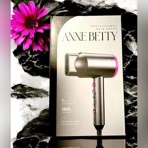 Anne Betty Hair Dryer - 1800 W High Power - Negative Ion 1 Minute Dry SEALED!